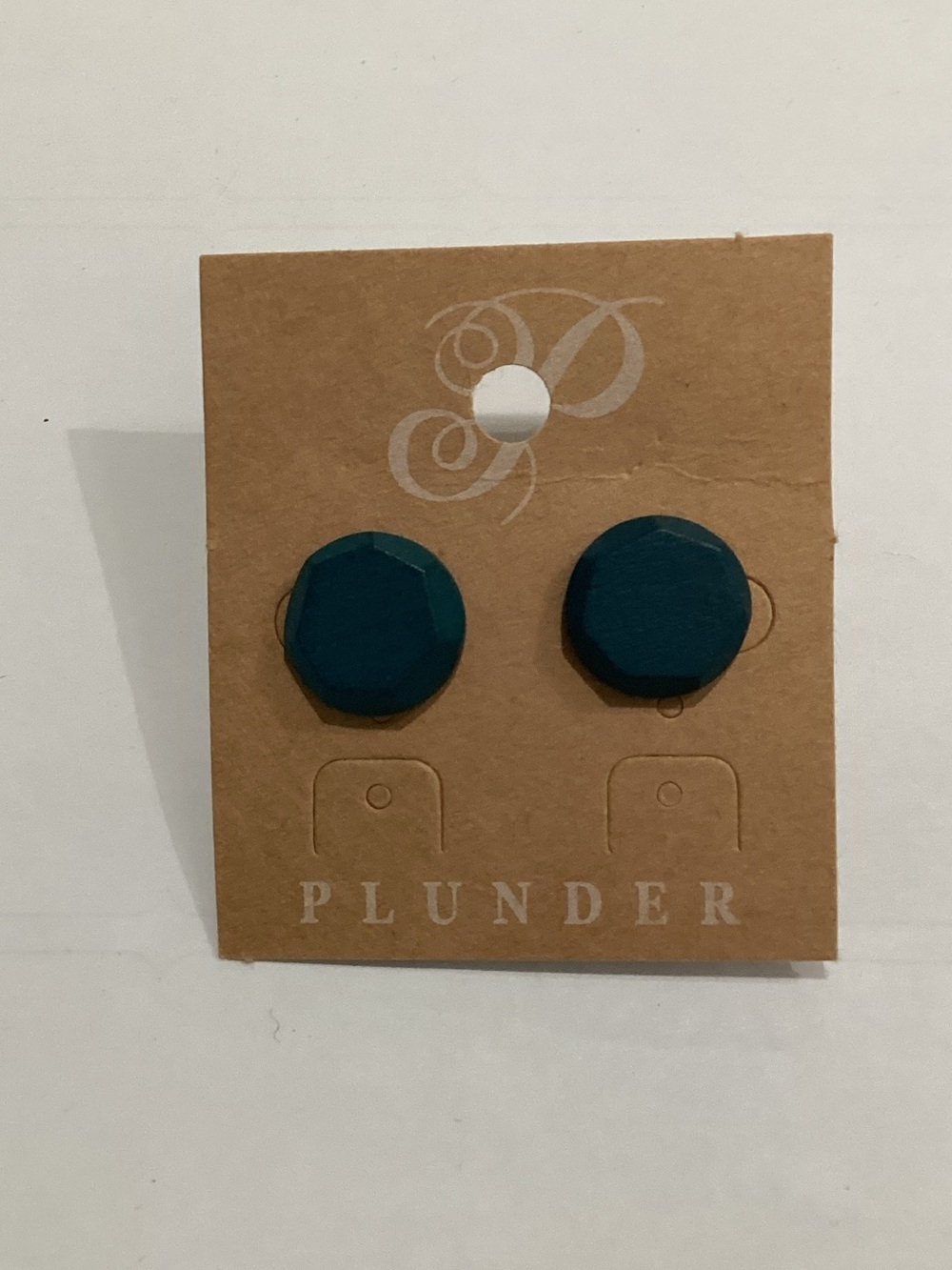 Plunder Deep Teal Geometric Stud Earrings